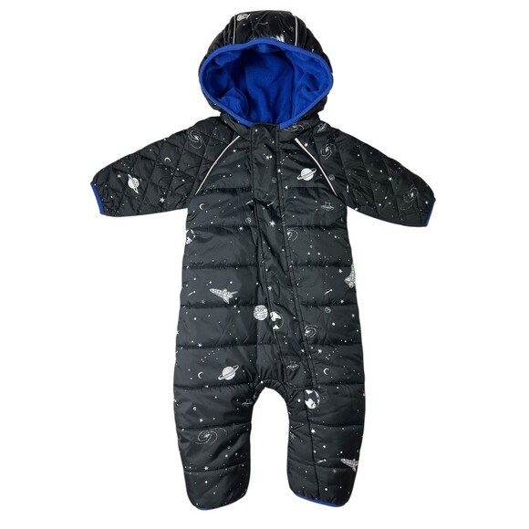Hanna Andersson Black and Blue Kids Puffer Jacket - Picture 1 of 9